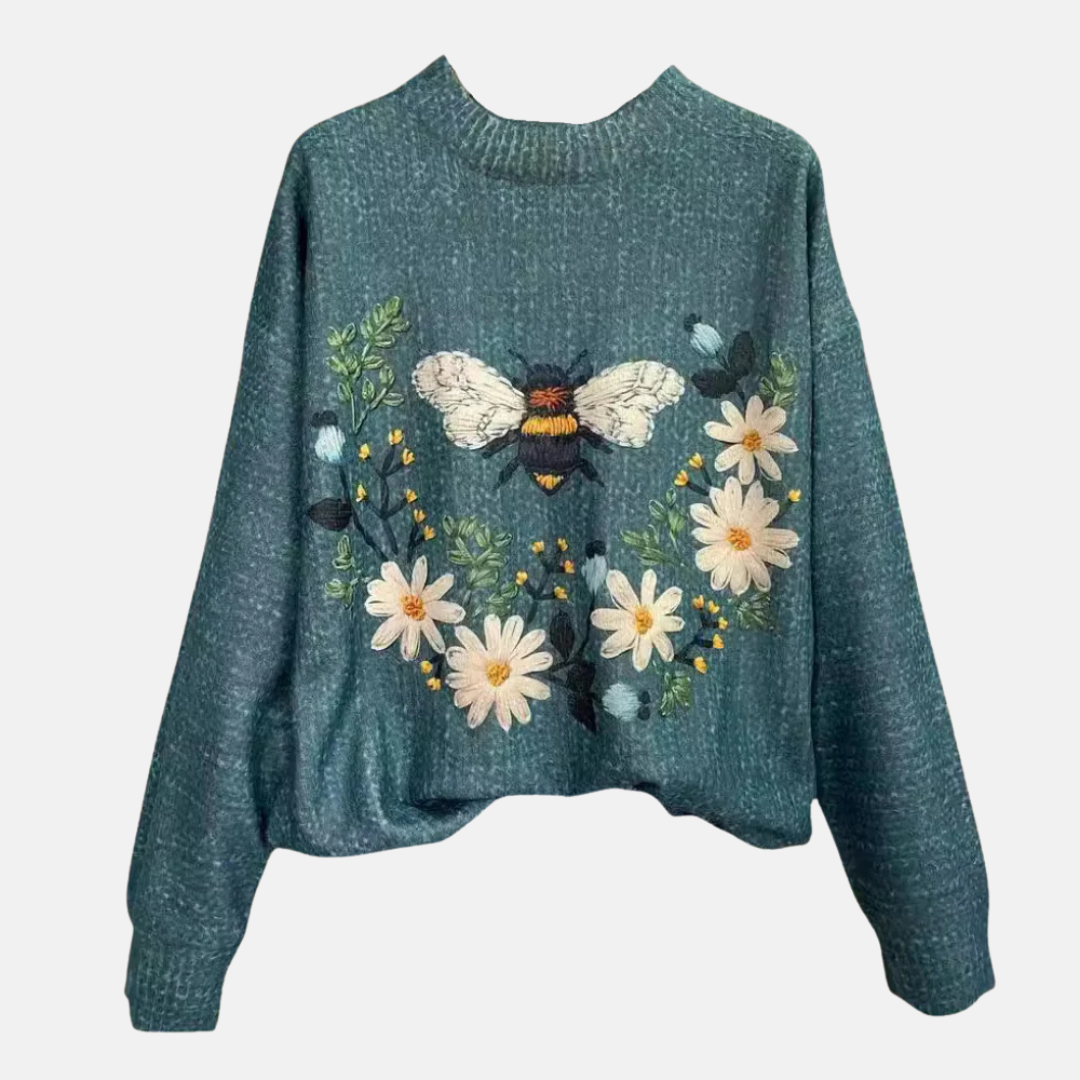 3D Flower Knit Sweater