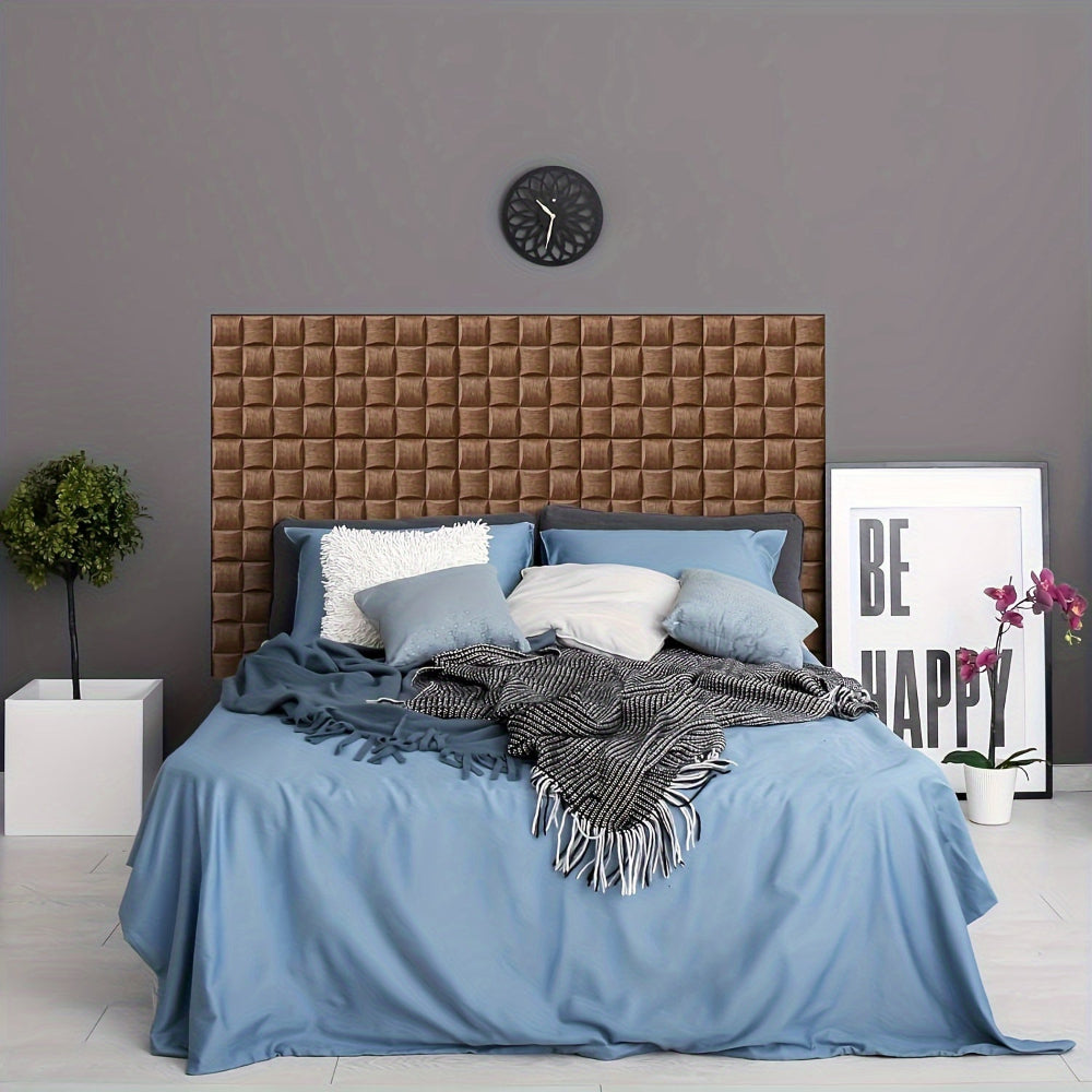 Paneles de pared 3D autoadhesivos con textura de madera y diseño impermeable para interiores