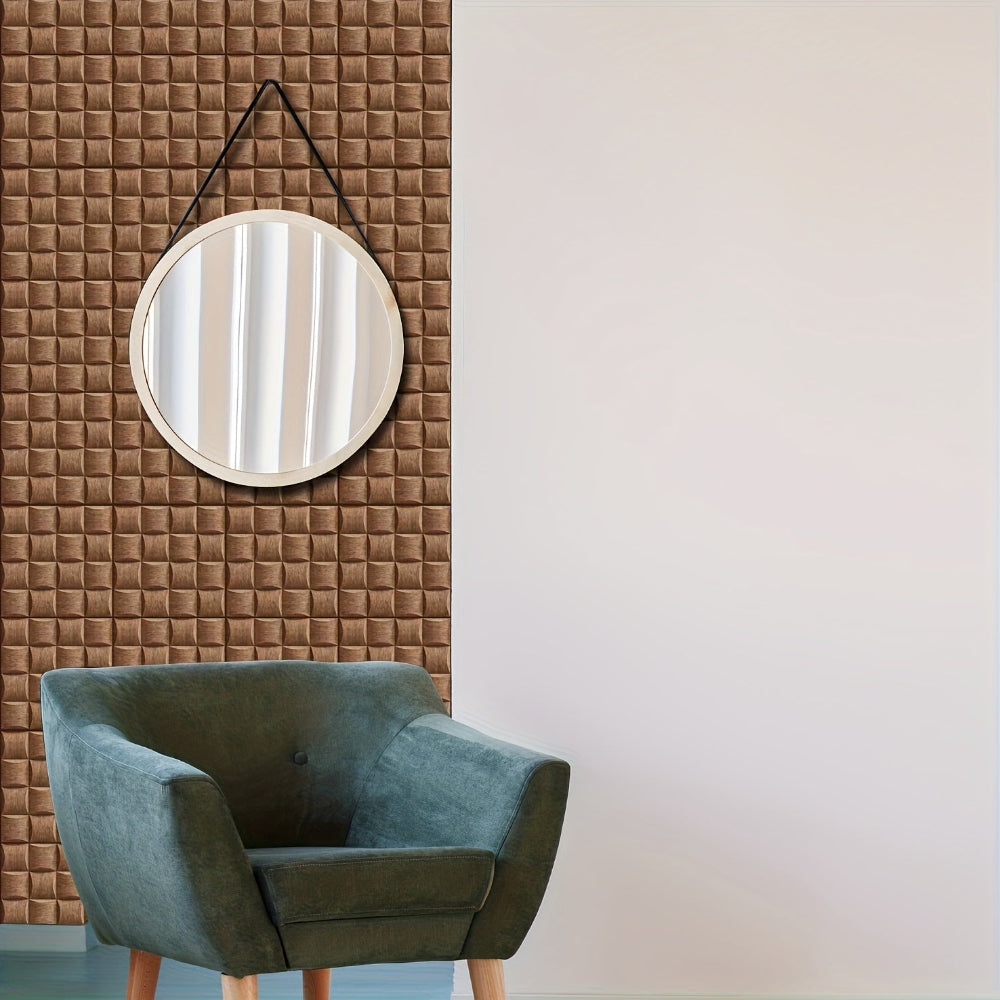 Paneles de pared 3D autoadhesivos con textura de madera y diseño impermeable para interiores