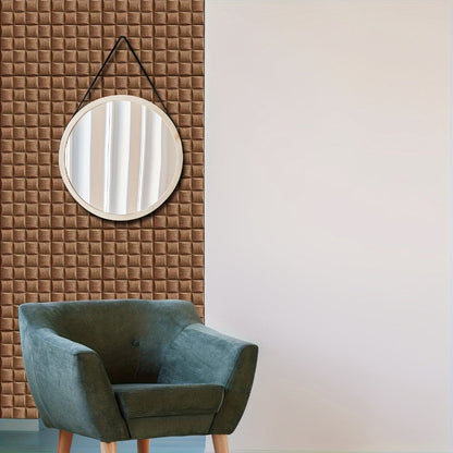 Paneles de pared 3D autoadhesivos con textura de madera y diseño impermeable para interiores