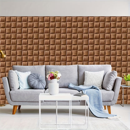 Paneles de pared 3D autoadhesivos con textura de madera y diseño impermeable para interiores