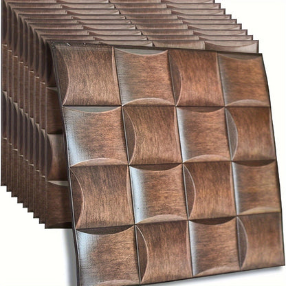 Paneles de pared 3D autoadhesivos con textura de madera y diseño impermeable para interiores
