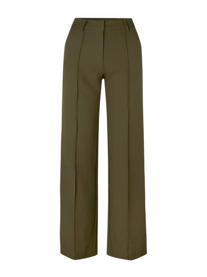 Elegant High-Waisted Trousers with Vertical Front Seam