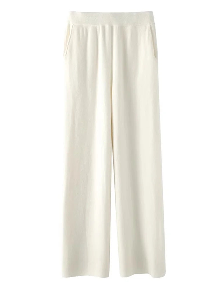 Pantaloni comodi da donna in cashmere - Morbidi e caldi, con vita elasticizzata