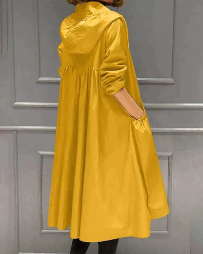 Waterproof Ladies' Midi Rain Jacket with Hood
