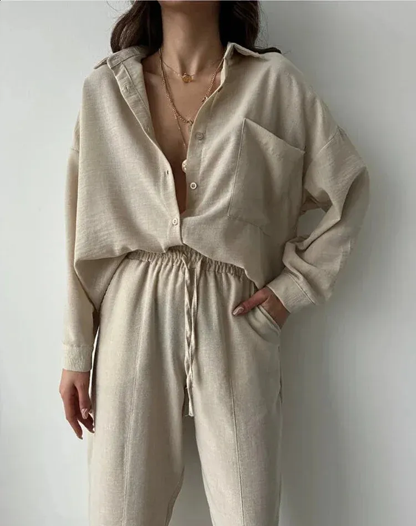 Dominique - Set with Blouse and Wide Trousers