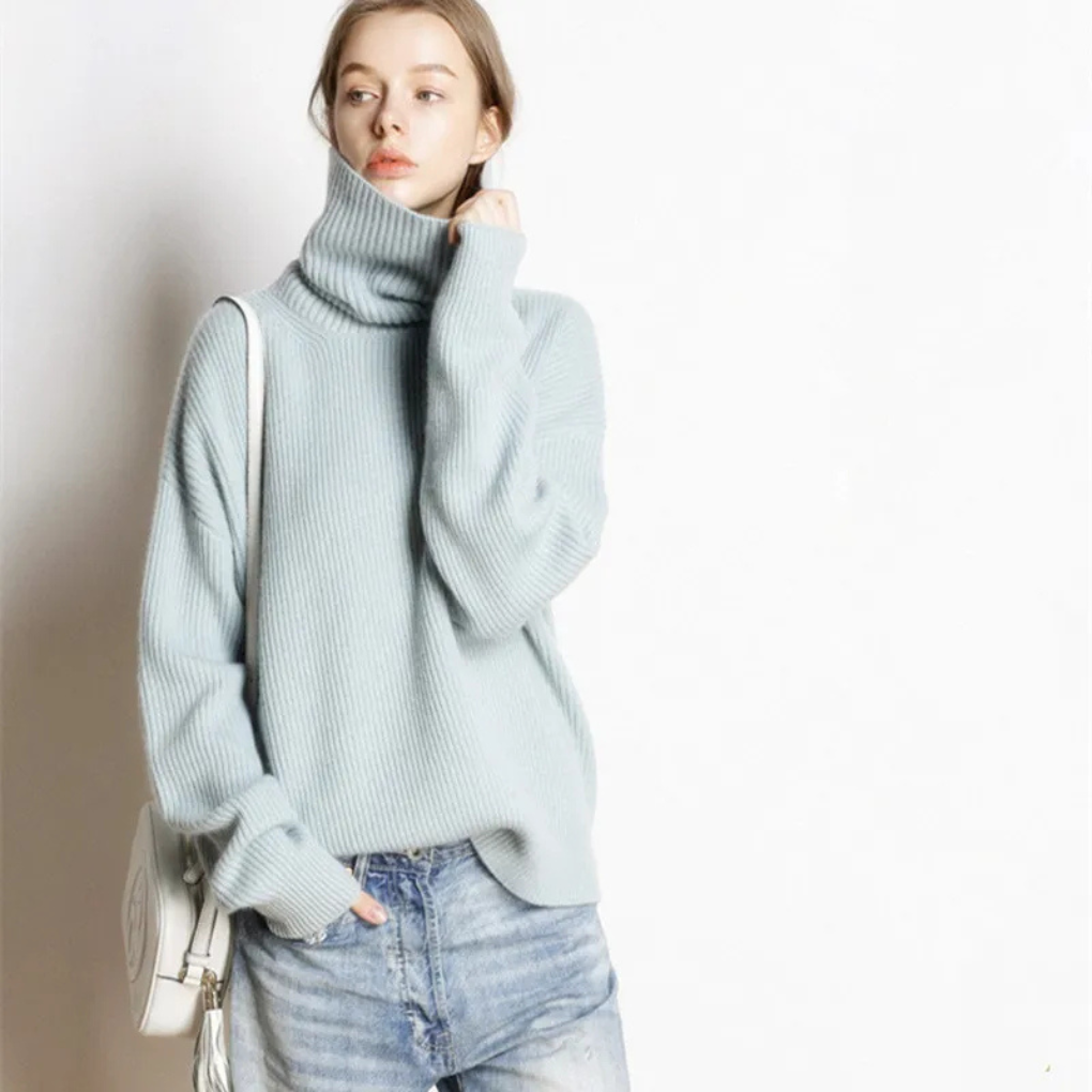 Trendy Oversized Roll Neck Jumper for Women – Perfect for Cold Days