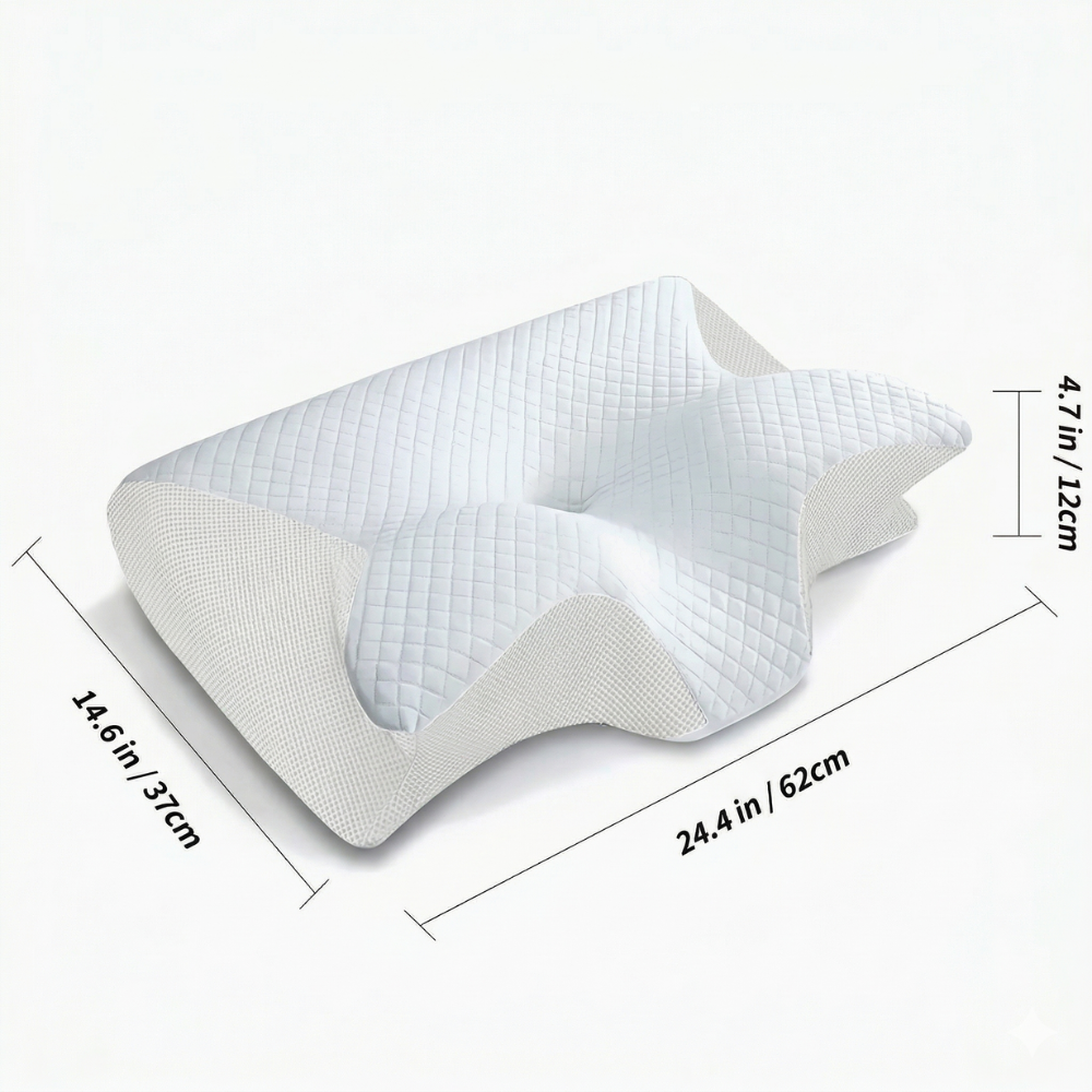 Cuscino ergonomico in memory foam per dormire senza russare | Antirussamento