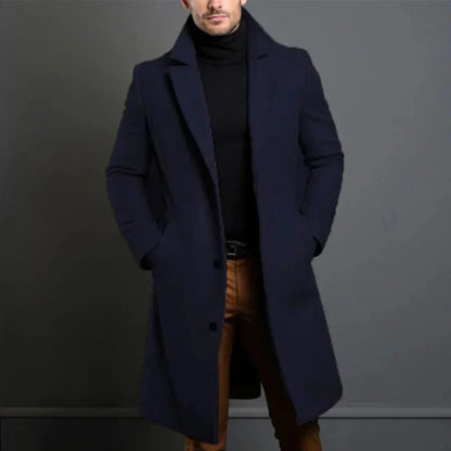 Men's Wool Blend Overcoat – Modern Elegance for Cool Seasons