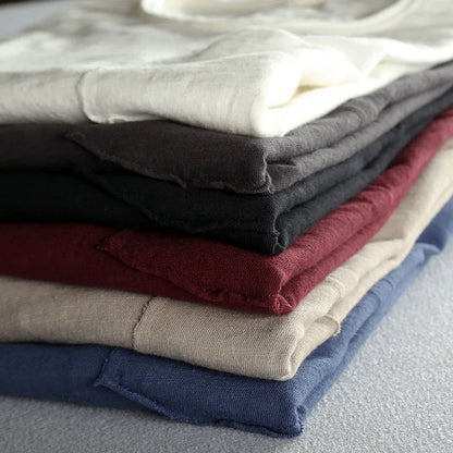Vintage Cotton Long Sleeve with O-Neck for Men