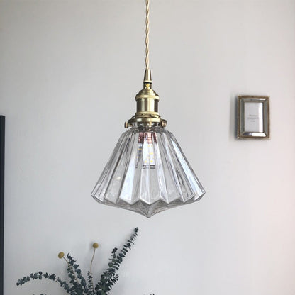 Lámpara colgante moderna de vidrio en forma de diamante