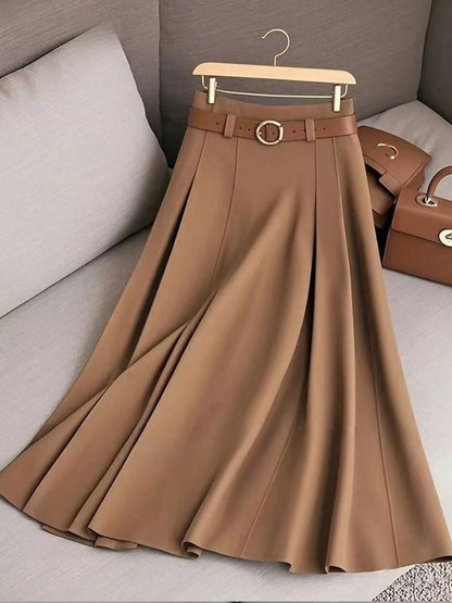 Ladies' Elegant A-Line Skirt with High Waist and Soft Flow