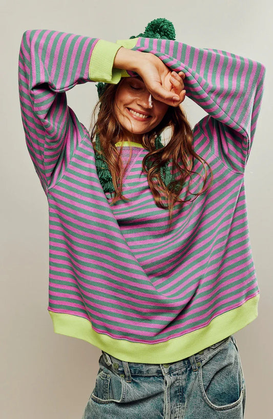Sudadera a rayas para mujer