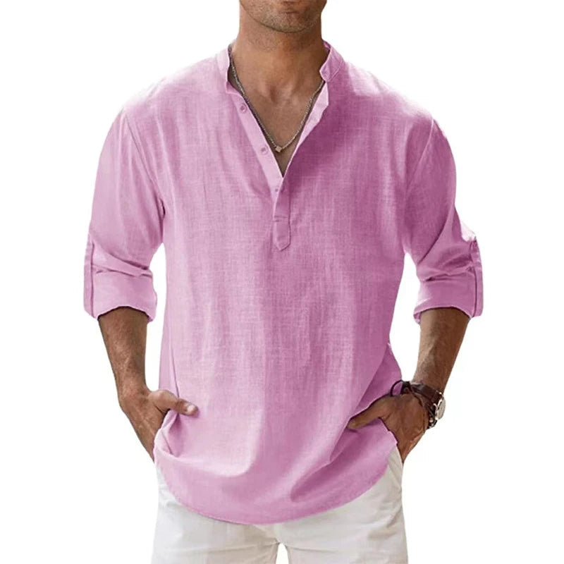 Linen Long Sleeve Shirt for Men