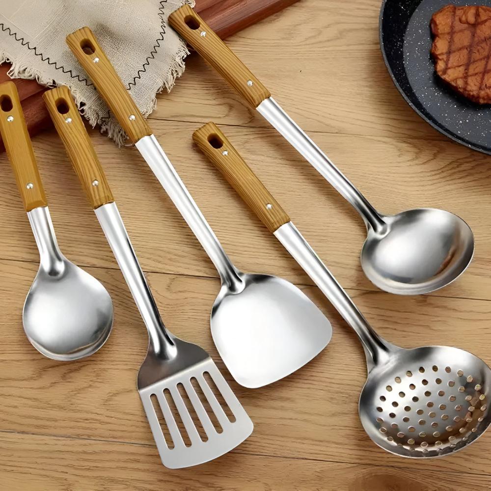 Sandok - Premium Wooden Handle Kitchen Utensil Set (5-piece)
