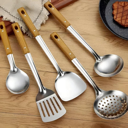 Sandok - Premium Wooden Handle Kitchen Utensil Set (5-piece)