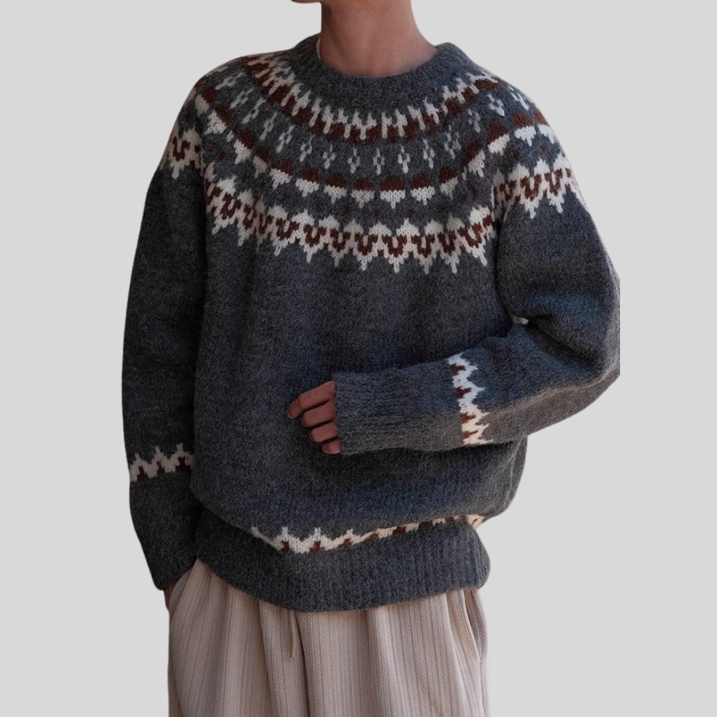 Vintage Crew Neck Jumper for Men – Retro Style