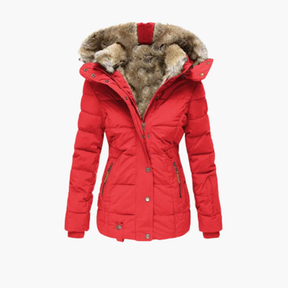 Women's Jacket with Embossed Surface and Fastenings