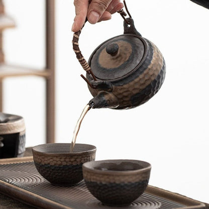 Japanese Ceramic Tea Set with Warmer for Serenity and Elegance