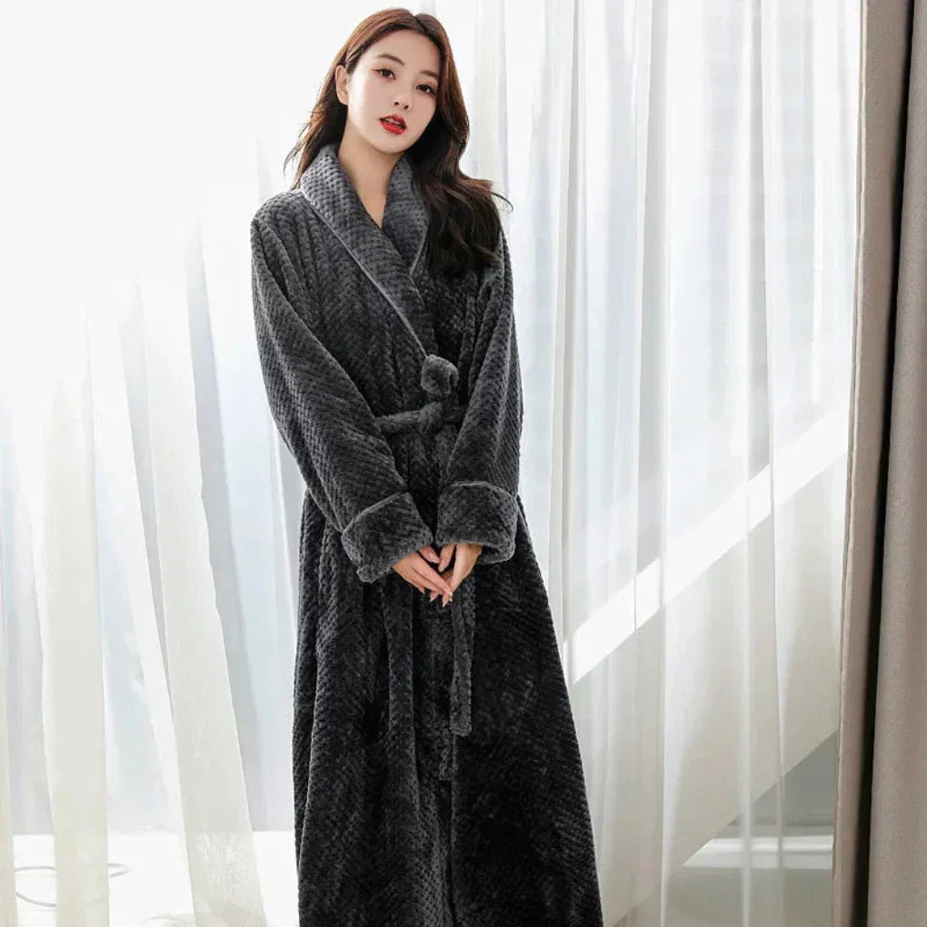 Plush Hooded Bathrobe for Women