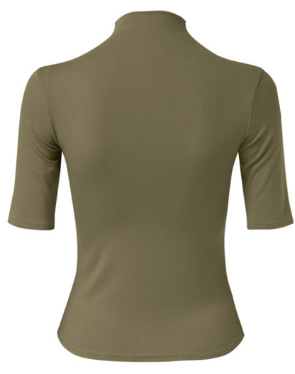 Elegantes, figurbetontes Oberteil für Damen mit langen Ärmeln und Kragen