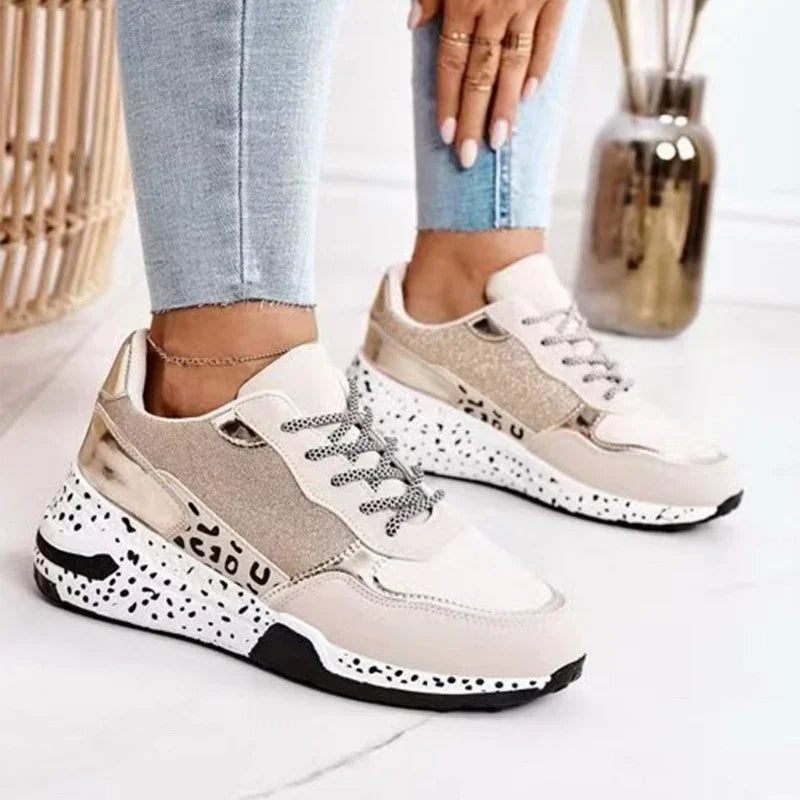 Riley – Trendy Ladies' Sneakers with Breathable Mesh and T-Strap Closure