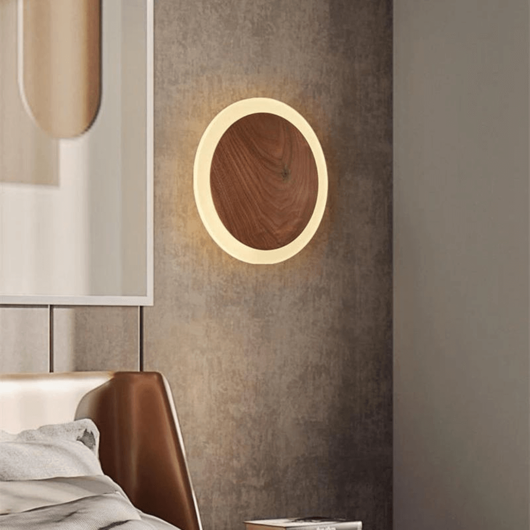 Nordic Walnut LED Wall Lamp