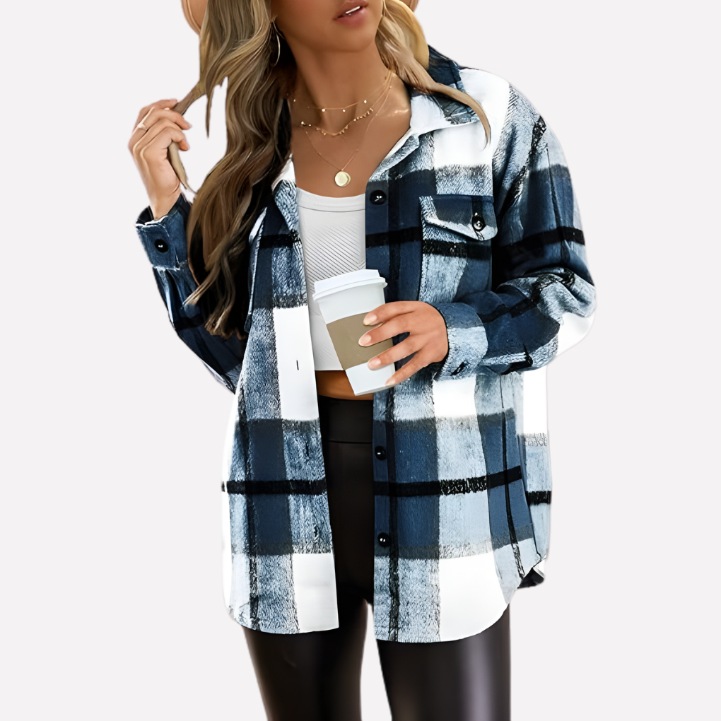 Giacca-camicia a quadri da donna