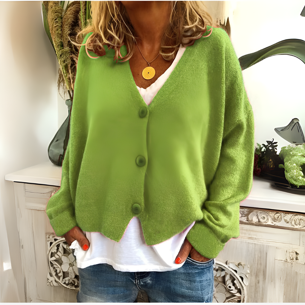 Soft knitted, relaxed cardigan for women