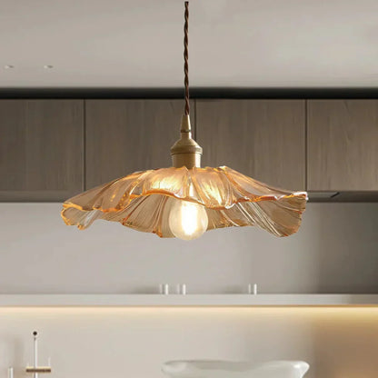 Vintage Lotus Glass Pendant Lamp
