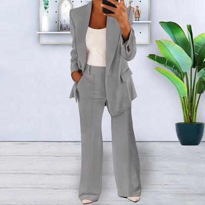 Completo pantaloni da donna con gambe larghe