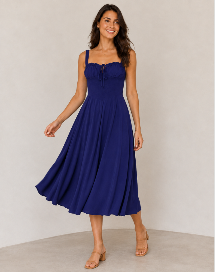 Jessy - Midi dress with corset and side split