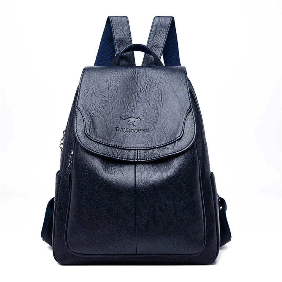 Leather sturdy backpack for women - Xeres
