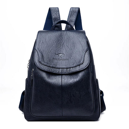 Leather sturdy backpack for women - Xeres