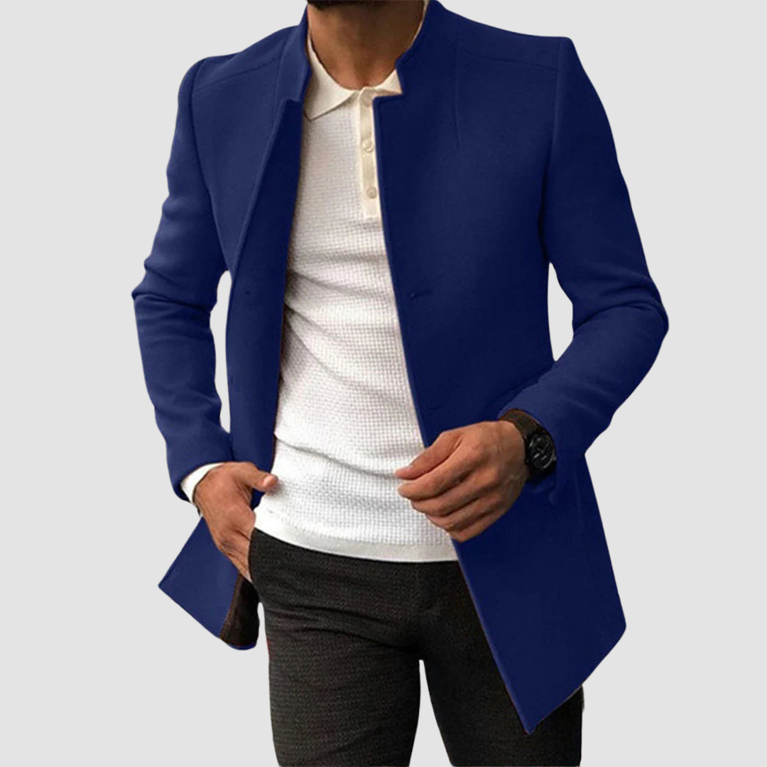 Classic Long Men's Coat for Winter and Autumn