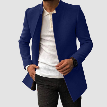 Classic Long Men's Coat for Winter and Autumn