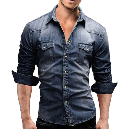 Men's Shirt - Denim Look - Ideal for Summer