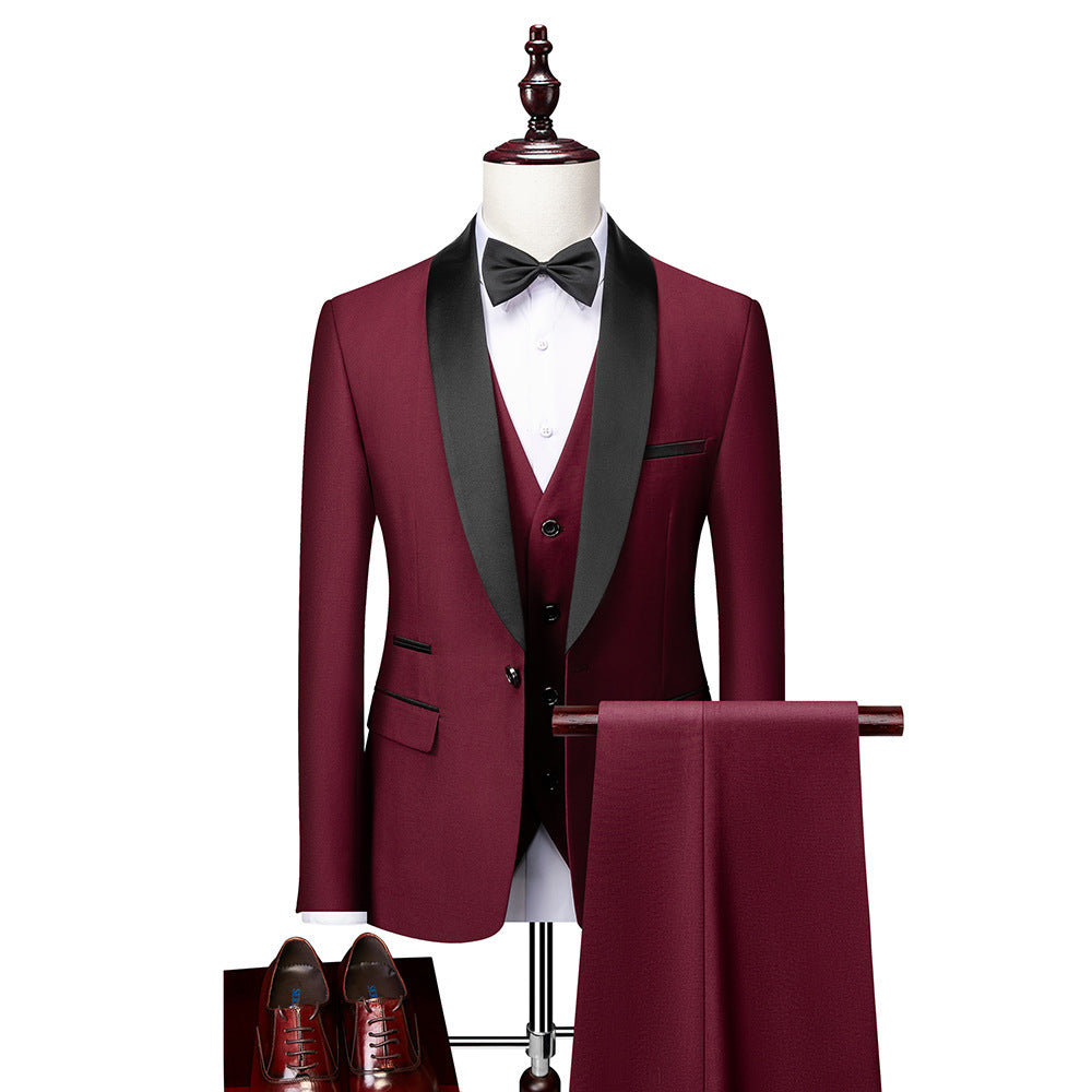 3-piece slim fit suit set for men