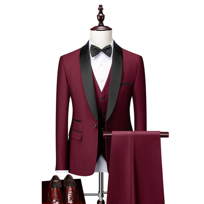 3-piece slim fit suit set for men