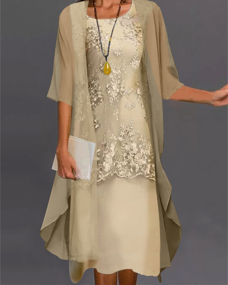 Mila - Two-Piece Chiffon Dress - Elegant Set
