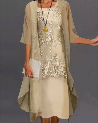 Mila - Two-Piece Chiffon Dress - Elegant Set