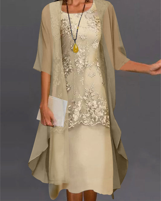 Mila – tweedelige chiffonjurk – elegante set