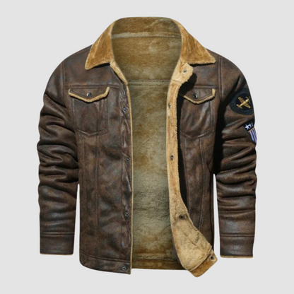 Winter Bomber Jacket with Fleece Lining and Pilot Style