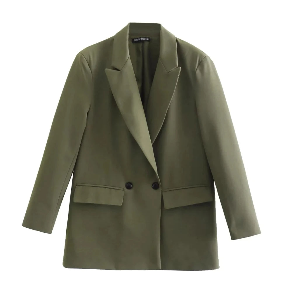 PowerChic – Elegant Double-Breasted Blazer for Women