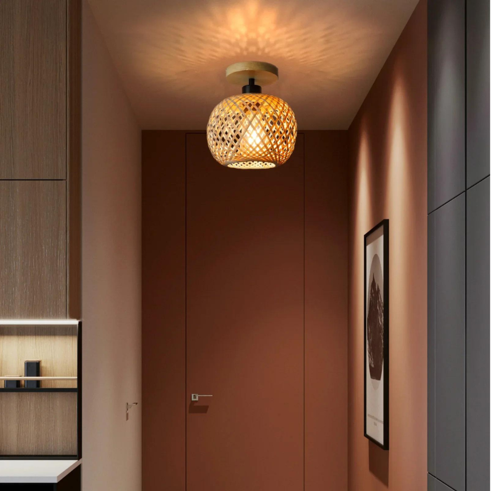 Artisan Bamboo Ceiling Light - Warm Light and Elegance