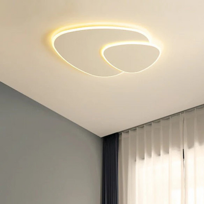 Plafoniera minimalista a LED con forma ellittica organica, per interni moderni