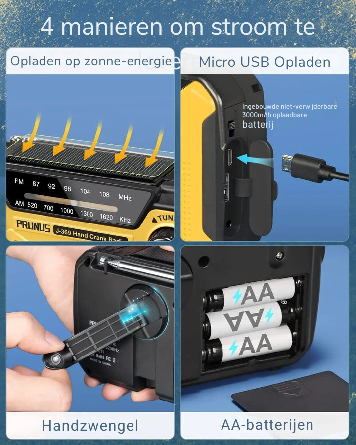 Portable Solar & Dynamo Emergency Radio with LED and Power Bank