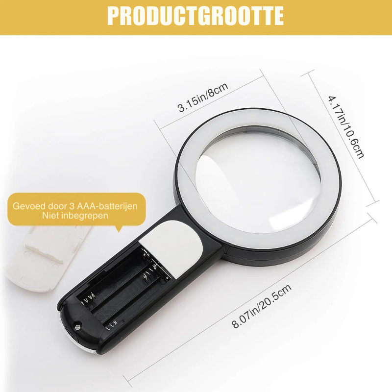 30x Magnifying Glass with LED Lighting for Reading & Inspection