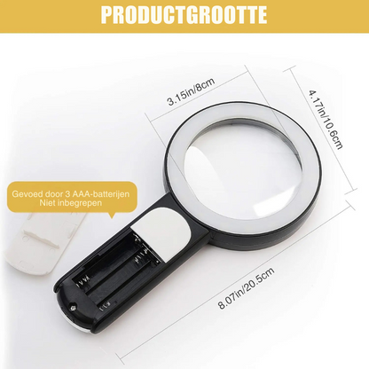 30x Magnifying Glass with LED Lighting for Reading & Inspection