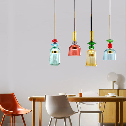 Lustră suspendată elegantă din sticlă, cu LED, Madre - modernă și cu o atmosferă plăcută